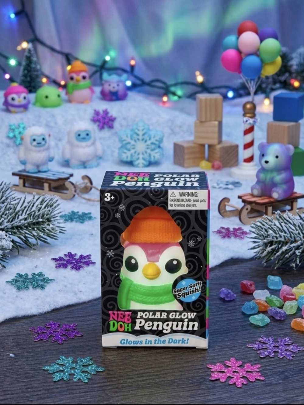 Needoh Polar Glow Penguin NEW IN BOX